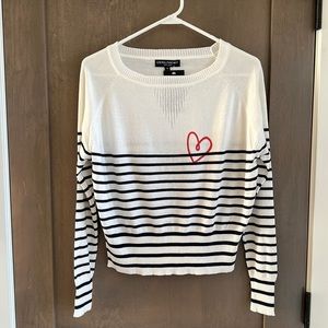 Central Park West New York Lightweight Striped Linen Blend Sweater Size M NWT